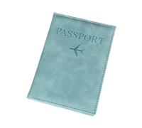 MOVDARL The World Map - Funda para pasaporte con estampado en caliente, diseño de avión simple para mujeres y hombres, funda de viaje para pasaporte, regalo de boda, C Azul, Talla única