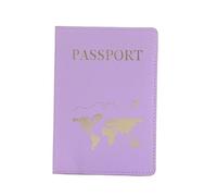 MOVDARL The World Map - Funda para pasaporte con estampado en caliente, diseño de avión simple para mujeres y hombres, funda de viaje para pasaporte, regalo de boda, B Morado, Talla única