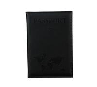 MOVDARL The World Map - Funda para pasaporte con estampado en caliente, diseño de avión simple para mujeres y hombres, funda de viaje para pasaporte, regalo de boda, A negro, Talla única