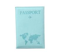MOVDARL The World Map - Funda para pasaporte con estampado en caliente, diseño de avión simple para mujeres y hombres, funda de viaje para pasaporte, regalo de boda, A azul., Talla única
