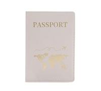 MOVDARL The World Map - Funda para pasaporte con estampado en caliente, diseño de avión simple para mujeres y hombres, funda de viaje para pasaporte, regalo de boda, B Gris, Talla única