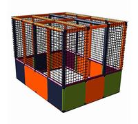 move and stic 6529 Lucy - Bañera de bolas para niños, sin bolas, color gris titanio, verde manzana y naranja