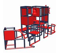 Move and stic AMELIE 0609 - Buque de juego grande, estructura de escalada, color gris titanio rojo