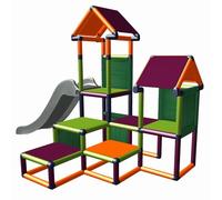 move and stic Gesa - Torre de Escalada con tobogán para niños pequeños con túnel de crímenes