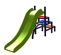 move and stic TOFFI Tobogán infantil My First Mini Slide My First Mini, tobogán de juguete, tobogán para bebé, tobogán de jardín (S, gris titanio/verde manzana)