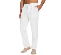 MOVE BEYOND Pantalones Cortos de Lino para Hombres 30 "/32" /34 "/36" Largo Verano Traje Ligero Pantalones de Tela