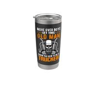 Move Over Boys Let This Old Man Trucker Funny Truck Driver Vaso térmico de acero inoxidable de doble pared
