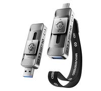 MOVE SPEED Disco duro externo SSD de 512 GB, actualización de 1050 MB/s, disco duro externo con USB-C y USB-A Dual Puerto, USB 3.2 Gen 2 PSSD, diseño deslizante para iPhone 17/16/15 Pro, Samsung