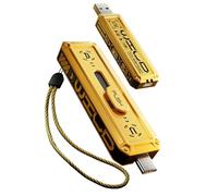 MOVE SPEED Unidad flash de 512 GB de velocidad de lectura de 1000 MB/s, USB 3.2 Gen2 + SSD externo USB C con puertos duales, SSD portátil de 3 etapas, diseño de empuje y extracción de 3 etapas, unidad