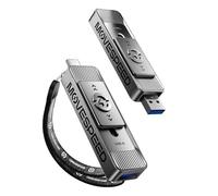 MOVE SPEED Unidades de estado sólido de 2 TB con puertos duales y diseño push-pull de velocidad de lectura de 550 MB/s, tipo C + unidad USB 3.2 SSD portátil para iPhone 15/16/Android/Mac
