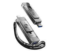 MOVE SPEED Unidades de estado sólido de 512 GB con puertos duales y diseño push-pull, velocidad de lectura de 550 MB/s, unidad SSD portátil tipo C + USB 3.2 para iPhone 15/16/Android/Mac