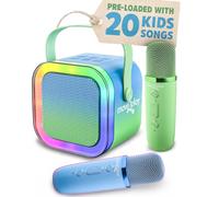 Move2Play, Máquina de karaoke para niños, incluye más de 20 canciones para niños, 2 micrófonos, conecta con Bluetooth, regalo de 3, 4, 5, 6, 7 años en adelante, juguete para niñas, niños y niños