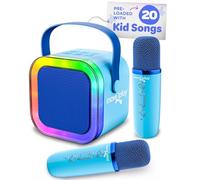 Move2Play, Máquina de karaoke para niños, incluye más de 20 canciones para niños, 2 micrófonos, conecta con Bluetooth, regalo de 3, 4, 5, 6, 7 años en adelante, juguete para niñas, niños y niños