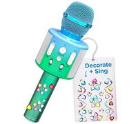 Move2Play Micrófono de karaoke para niños, decoración con calcomanías de joyas, regalo para niñas, edades de 3, 4, 5, 6, 7, 8 años