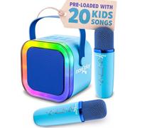 Move2Play, Mini máquina de karaoke para niños, incluye más de 20 canciones para niños, 2 micrófonos, conecta con Bluetooth, regalo de cumpleaños, a partir de 2, 3, 4, 5 años, niñas, niños y niños