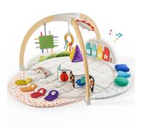 Move2Play, Montessori - Gimnasio de madera inspirado en Kick & Play para bebés, piano musical, tapete grueso y suave, centro de actividades para el tiempo boca abajo, tapete de juego para recién