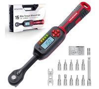 MOVECRAB Llave Dinamométrica Digital 1/4", Juego de Llaves para Bicicleta 1.5-30 Nm, Acero S2, Precisión ±2%, Incluye Llaves de Freno 8/10mm, Extensión y Vasos para MTB/Carretera