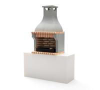 MOVELAR - Barbacoa de Obra en Hormigón y Ladrillo Alcoa Volante - Para Carbón y Leña, Resistente y Duradera para Exterior (86,5 x 58 x 150 cm)