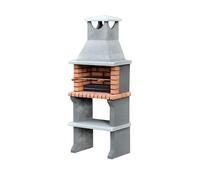 MOVELAR - Barbacoa de Obra Prefabricada de Leña y Carbón Modelo Luna XL (Gris, Naranja - 73 x 47 x 190 cm) REF: 3540/1 - Cocina de Exterior Compacta para Jardín, Terraza o Patio
