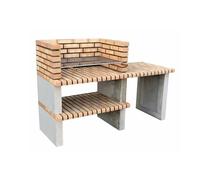 MOVELAR - Barbacoa de Obra Prefabricada de Leña y Carbón Modelo Paellero Almenara 85 (Gris, Naranja - 177 x 70 x 120 cm) REF: 3905 - Cocina de Exterior para Jardín o Patio