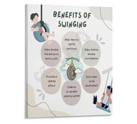 Movement and Learning Poster Why Swinging is Great for Kids Canvas Wall Art for Sensory Room or Playroom Decor Educational Resource Print(Unframed,12x18inch(30x45cm))