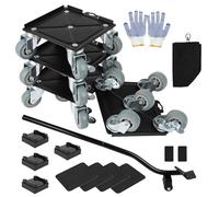 Mover muebles con ruedas ， Furniture Dolly With 5 Wheels 360 Degree Rotation Carbon Steel 3306 Lbs Load Capacity 6.3x6.3 Inch Pack of 4