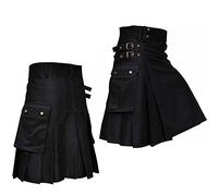 MOVERV Faldas para Hombre Pantalones De Hombre Color SóLido Punk Retro GóTico Bolsillo EscocéS Falda Falda Plisada CláSica Retro GóTica Falda Plisada Pantalones Cortos De Hip