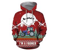 MOVERV Navidad Sudadera Hombre Camiseta de Manga Larga Suéter Unisex árbol de Navidad Navideños de Impreso en 3D Ropa Otoño Invierno para Fiesta Navidad Casual Sudadera con Capucha para Parejas