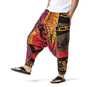 MOVERV Pantalones Bohemios Hombres Pantalón Pantalones Hippie Boho para Hombre Tallas Grande Entrenamiento Ropa Deportivas Yoga Harem Pantalones de Lino Pantalones Harén Pantalones de Estilo Retro