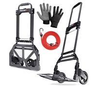 MoverX Carretilla de mano plegable de aluminio, Traspaleta Manual, Soporte con Ruedas, Carro de Mano Resistente, Carrito de Transporte Multiusos, 85 kg