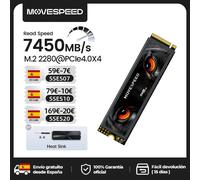 MOVESPEED 7450 MB/s SSD NVMe M.2 2280 4TB 2TB 1TB disco duro interno de estado sólido M2 PCIe 4,0x4 2280 unidad SSD para PS5 portátil PC