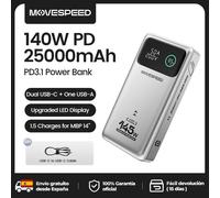 MOVESPEED M25Pro 140W banco de energía carga rápida 145W Max 25000mAh batería externa PD3.1 Powerbank para iPhone MacBook Lenovo portátil CCC Version