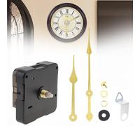 MovFlax 12888 - Reloj silencioso de cuarzo con pilas para reparación/bricolaje con manecillas doradas de 6.2 pulgadas, longitud del eje: 13 mm, longitud de la rosca: 5 mm