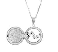 Movg 5-le Staff - Collar con medallón de estilo Art Déco, color azul