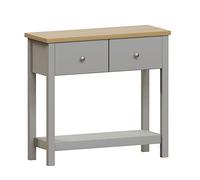 Movian Vida Designs Arlington - Mesa de Consola con Estante para Pasillo, tocador Lateral de MDF (Gris, 2 cajones)