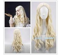 Movie Alice in Wonderland The White Queen Cosplay Wig Long Curly Heat Resistant Synthetic Hair Wig + Wig Cap