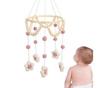 Móvil Bebé Para Cuna - Fieltro Algodón Madera 60x19,5cm | Arte Colgante De Bola De Margarita Hecho A Mano | Colgante De Techo Neutro De Género Extra Grande Para Decoración De Habitación De Bebé