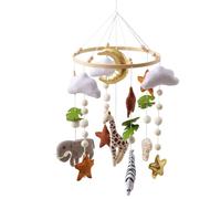 Móvil De Madera Para Cuna 45x23cm - Carrusel Musical Con Control Remoto | Decoración De Habitación Infantil Para Dormir | De Bebé Para Guardería | Regalo De Bautizo