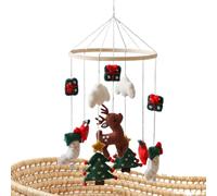 Móvil de Navidad para bebé, decoración de moisés de guardería, navideños de fieltro, adorable juego de reno y árbol, juguetes hechos a mano, colgante festivo de pared, perfecto para