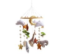 Móvil De Vivero | Juguete Sensorial Interactivo Animal De Fieltro | Móvil Musical Con Campana | Animales De Fieltro Suave Hechos A Mano Girando, Melodías Dulces, Sonidos Calantes, Dormitorio Perfecto
