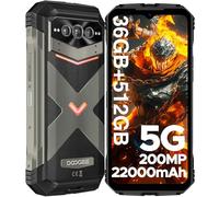 Movil Irrompible 5G, DOOGEE VMAX Plus [2025] 36GB+512GB, 22000mAh 33W, Cámara 200MP+Visión Nocturna, 6.58"FHD+120Hz, Dimensity 7050 Móvil Resistente Android 14, TF 2TB, IP68IP69K/NFC/WiFi6/Huella/OTG
