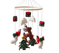 Móvil para bebé, móvil colgante de Navidad, carillones de viento reno Felt árbol árbol decoración niño cumpleaños dormitorio niña pared juego