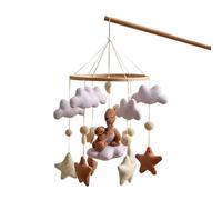 Móvil para Bebés,Peluche de Nube y Estrella con Dibujo Animado Adorable - Móviles De Moisés Con Conejito Marrón,para Niños y Niñas Relajante y, Hogar Dormitorio Habitación Infantil Guardería