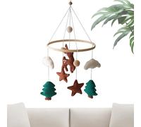 Móvil para Cuna - Animales de la Selva Ciervos con Nubes de Fieltro - Accesorios Manuales de Cochecito para Dormitorio Infantil Tiempo de Juego Silla de Auto Siesta Cumpleaños