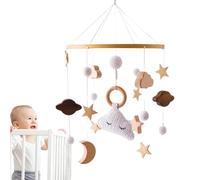 Móvil para cuna, colgador para móvil | Móvil para bebé Moon Stars de madera, campanilla de carrusel para el dormitorio, juguetes para cuna, decoración para el dormitorio, para
