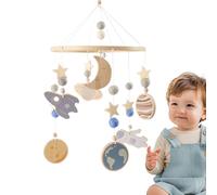 Móvil para Cuna de Bebé - Decoración Infantil de Madera para Habitación | Móvil Espacial Cuna Giratorio 360 Grados Estimulación Visual Calmante y Relajante, Uso en Juegos, Noche, Habitación