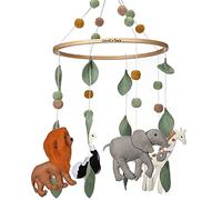 Móvil para cuna de bebé, móvil colgante de madera para cuna, decoración de guardería para niños y niñas, regalo perfecto para ducha (aventura de safari) también se adapta a moisés, Sorrel + Fern