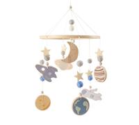 Móvil para cuna - Mecanismo de rotación mecánica sobre la cabeza, colgante para cuna temática 3D, campana de órbita celeste astronauta, decoración ligera para colgar al como