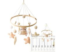 Móvil Para Cuna | Móvil De Guardería Hecho A Mano En Fieltro,Decoración Hecha a Mano Juguete Sensorial Diseño Neutro para Juego en el Suelo Habitación Infantil Hogar