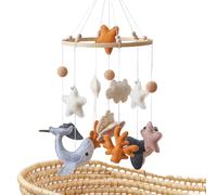 Móvil para Cuna - Móviles para Habitación Infantil - Decoración Colgable en Fieltro de Animales Marinos con Carillón de Viento para Habitación Infantil para Niños y Niñas, Cuna y